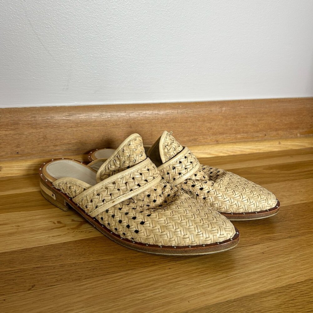 Freda Salvador Leather Woven Mules